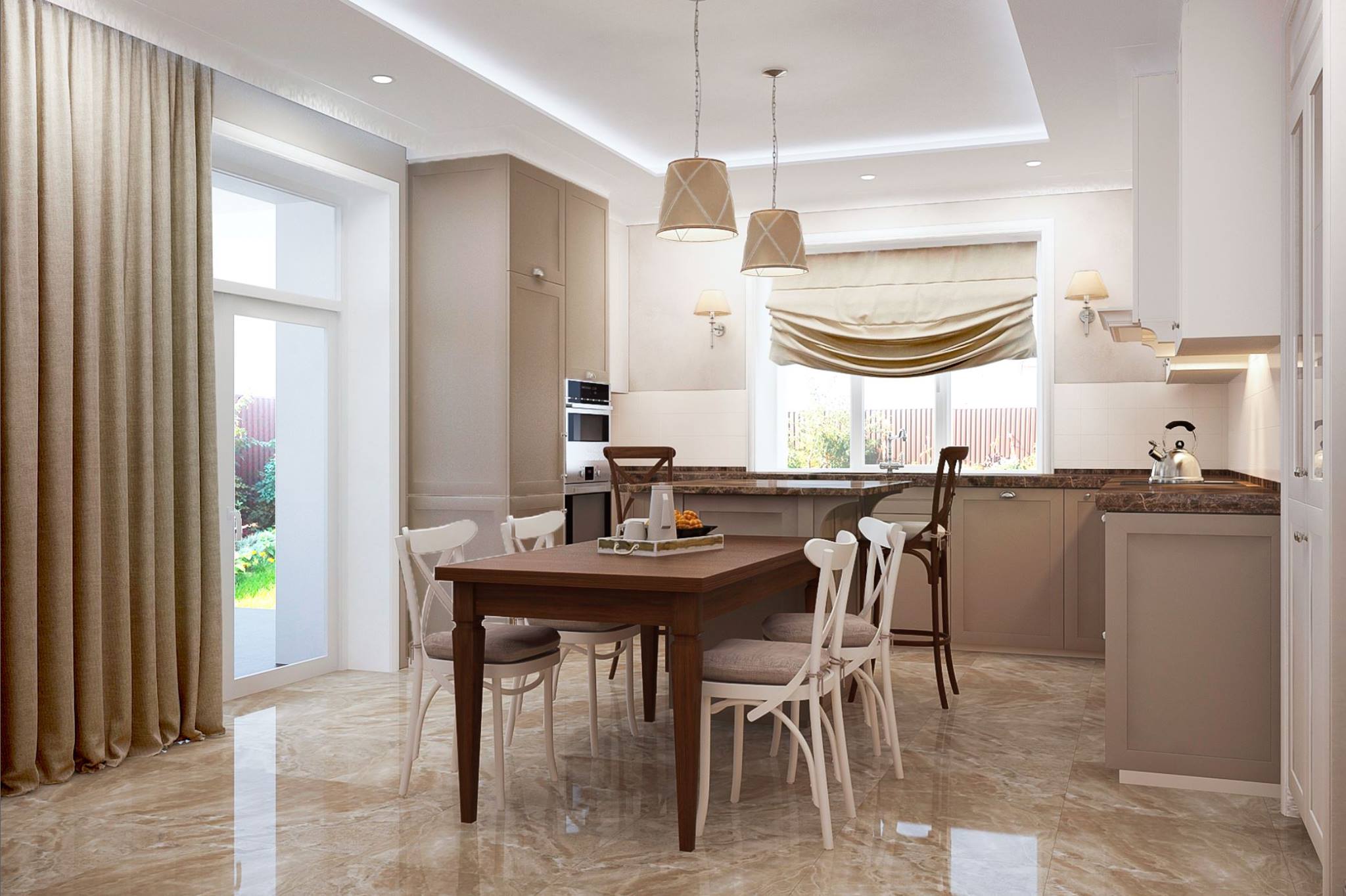Living room and kitchen project in a private house | Dvordes - Interior ...